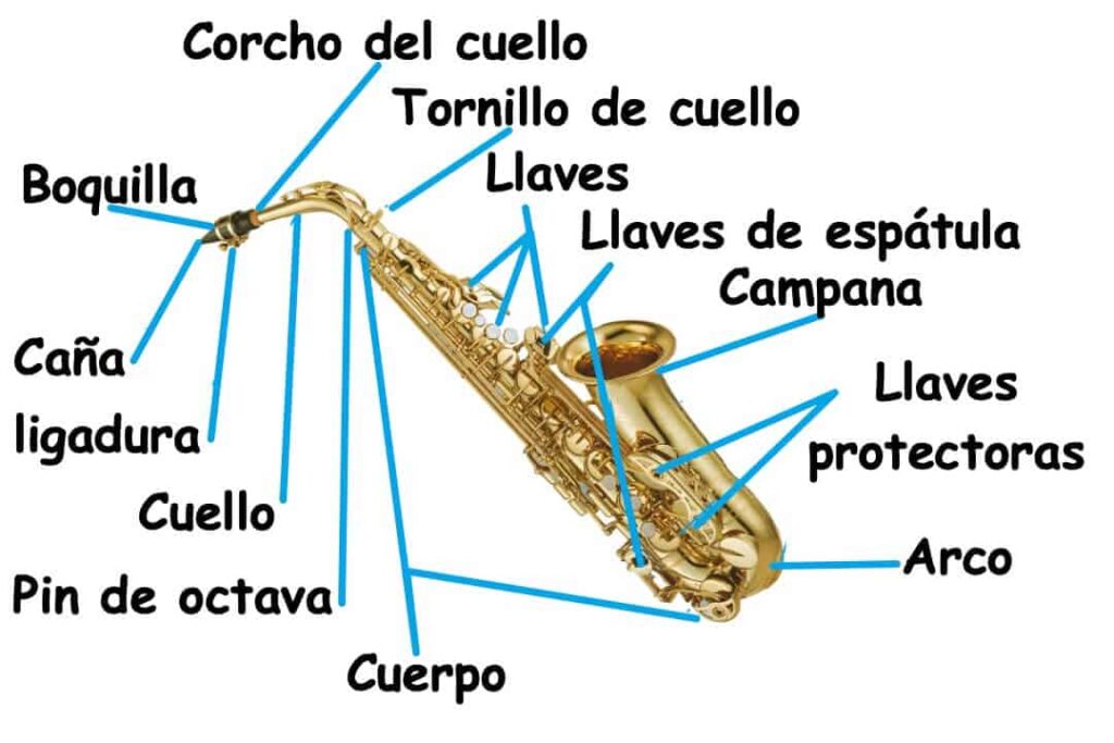 partes del saxofón